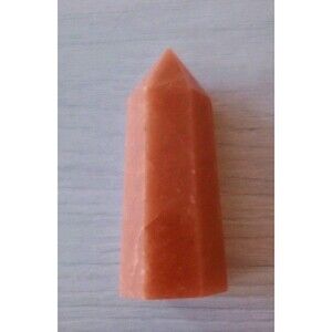 Peach Selenite Point Tower Quartz Crystal Specimen Healing Luck Fortune 2 1/2"
